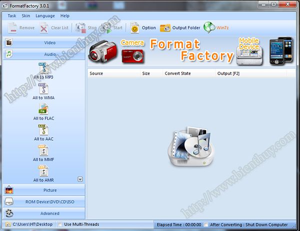 Format Factory - Công cụ chuyển đổi đa định dạng, video - audio- picture