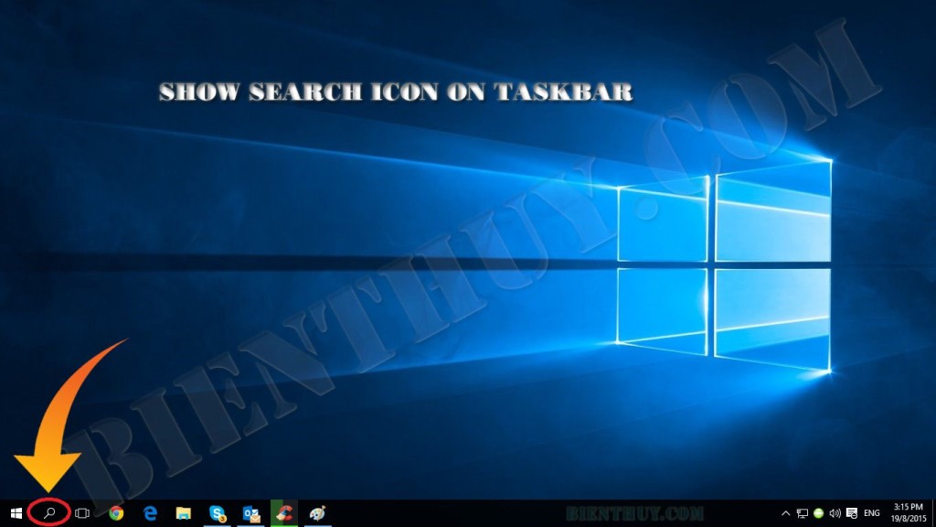 Windows 10 - Show Search Icon on Taskbar