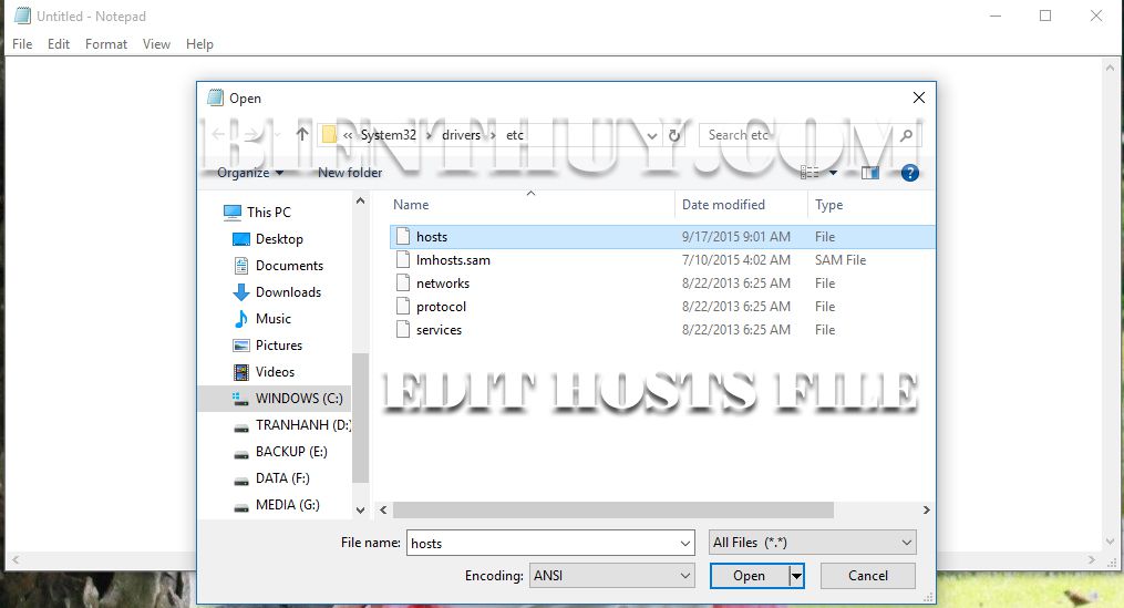 How to edit hosts file in Windows